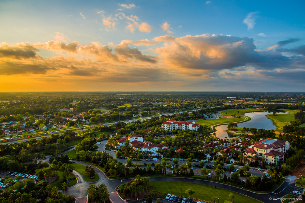 Amazing,Aerial,Sunset,Panorama,View,In,Orlando,,Florida,State.,Awesome