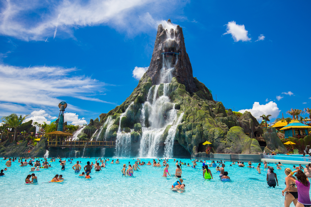 Usa.,Florida.,Orlando.,August,,2017:,New,Aquapark,Volcano,Bay,Universal.